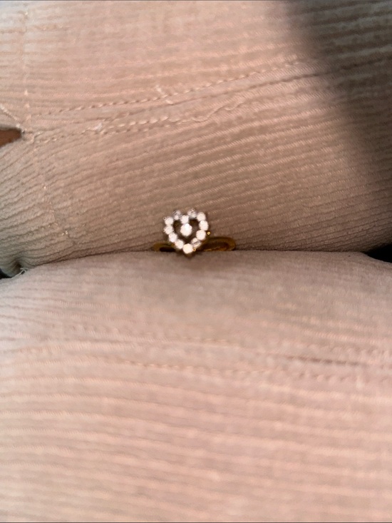 Jewelry - Gold Tone Floral Cluster Ring with Clear Stones